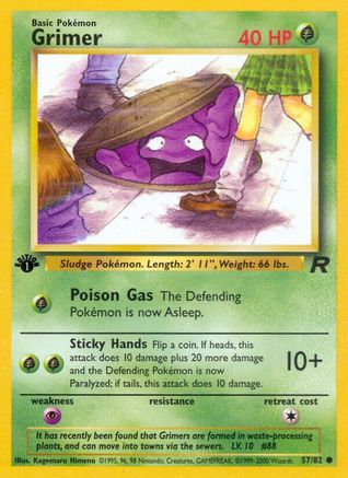 Grimer 057  - 1st Edition Team Rocket - Common Team Rocket Pokemon Single  Squirtle Squad Card Shop.