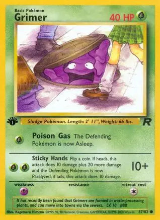 Grimer 057  - 1st Edition Team Rocket - Common Team Rocket Pokemon Single  Squirtle Squad Card Shop.