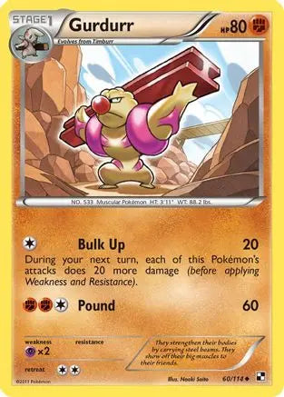 Gurdurr  - Reverse Holofoil Black and White - Uncommon Black and White Pokemon Single  Squirtle Squad Card Shop.