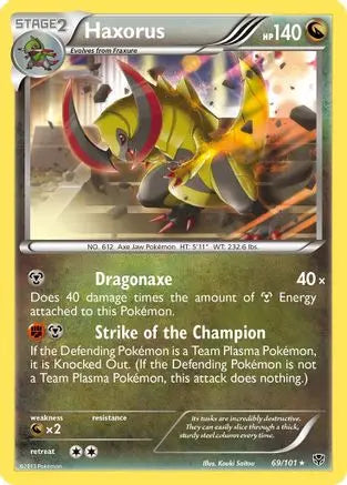 Haxorus 069  - Reverse Holofoil Plasma Blast - Holo Rare Plasma Blast Pokemon Single  Squirtle Squad Card Shop.