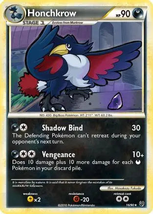 Honchkrow (16) (16) 016  - Reverse Holofoil Undaunted - Rare Undaunted Pokemon Single  Squirtle Squad Card Shop.