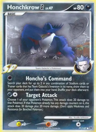 Honchkrow G 077  Platinum - Common Platinum Pokemon Single  Squirtle Squad Card Shop.