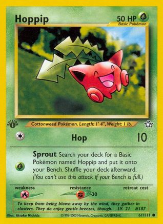 Hoppip 061  - 1st Edition Neo Genesis - Common Neo Genesis Pokemon Single  Squirtle Squad Card Shop.