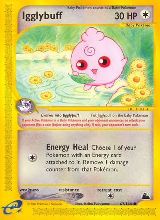 Igglybuff  - Reverse Holofoil Skyridge - Common Skyridge Pokemon Single  Squirtle Squad Card Shop.