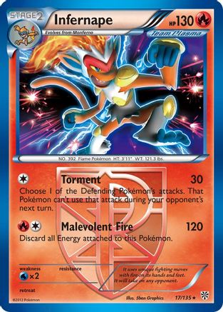 Infernape (Team Plasma) 017/135  - Reverse Holofoil Plasma Storm - Holo Rare Plasma Storm Pokemon Single  Squirtle Squad Card Shop.