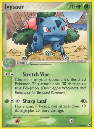 Ivysaur - 035/100/100  - Reverse Holofoil Crystal Guardians - Uncommon Crystal Guardians Pokemon Single  Squirtle Squad Card Shop.