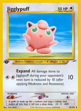 Jigglypuff  - 1st Edition Neo Destiny - Uncommon Neo Destiny Pokemon Single  Squirtle Squad Card Shop.
