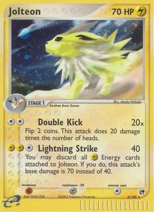Jolteon  - Holofoil Sandstorm - Holo Rare Sandstorm Pokemon Single  Squirtle Squad Card Shop.