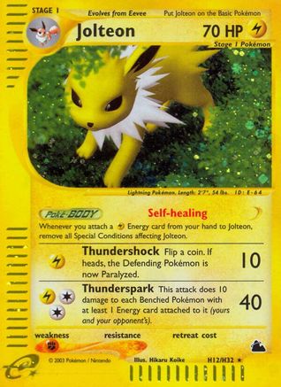 Jolteon (H12)  - Holofoil Skyridge - Holo Rare Skyridge Pokemon Single  Squirtle Squad Card Shop.