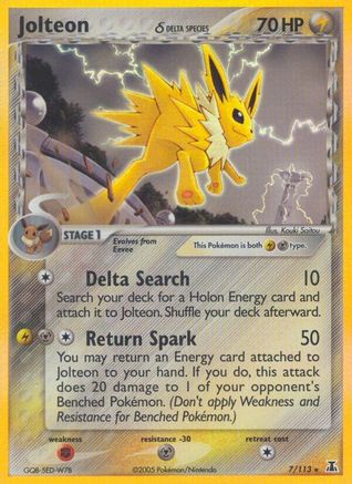 Jolteon (Delta Species) 007  - Holofoil Delta Species - Holo Rare Delta Species Pokemon Single  Squirtle Squad Card Shop.
