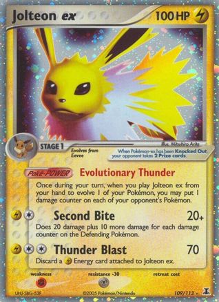 Jolteon ex 109  - Holofoil Delta Species - Ultra Rare Delta Species Pokemon Single  Squirtle Squad Card Shop.