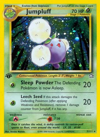 Jumpluff 007  - 1st Edition Holofoil Neo Genesis - Holo Rare Neo Genesis Pokemon Single  Squirtle Squad Card Shop.