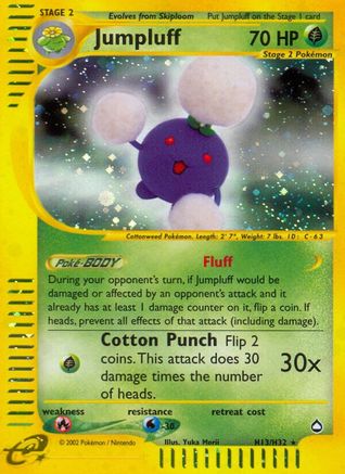 Jumpluff (H13)  - Holofoil Aquapolis - Holo Rare Aquapolis Pokemon Single  Squirtle Squad Card Shop.