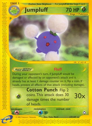 Jumpluff  Aquapolis - Rare Aquapolis Pokemon Single  Squirtle Squad Card Shop.