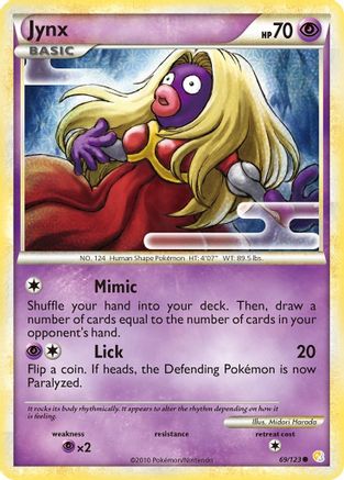 Jynx 069  HeartGold SoulSilver - Common HeartGold SoulSilver Pokemon Single  Squirtle Squad Card Shop.