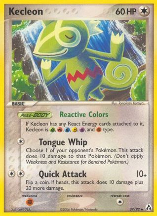 Kecleon 037/92  - Reverse Holofoil Legend Maker - Uncommon Legend Maker Pokemon Single  Squirtle Squad Card Shop.