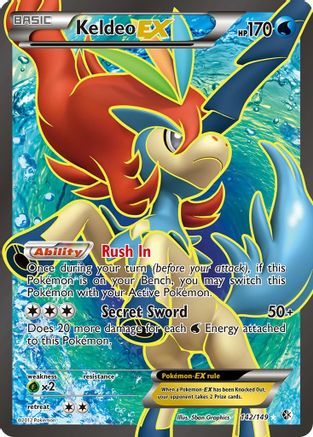 Keldeo EX (142 Full Art)  - Holofoil Boundaries Crossed - Ultra Rare Boundaries Crossed Pokemon Single  Squirtle Squad Card Shop.