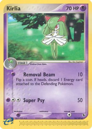Kirlia - 34/109/109  - Reverse Holofoil Ruby and Sapphire - Uncommon Ruby and Sapphire Pokemon Single  Squirtle Squad Card Shop.