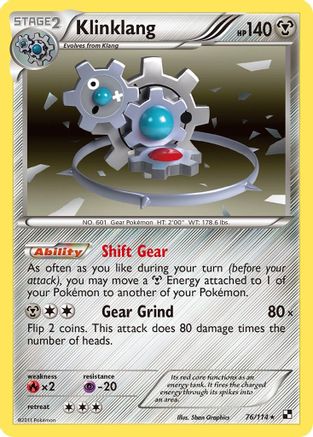 Klinklang/114  - Reverse Holofoil Black and White - Holo Rare Black and White Pokemon Single  Squirtle Squad Card Shop.