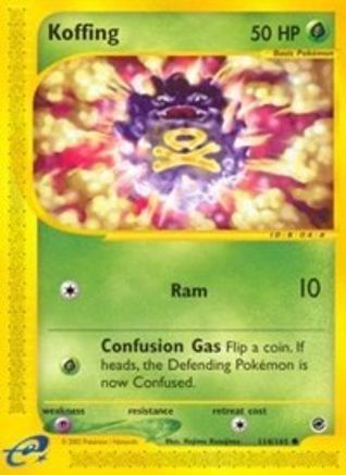 Koffing 114  Expedition - Common Expedition Pokemon Single  Squirtle Squad Card Shop.