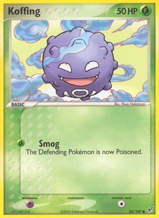 Koffing 062  - Reverse Holofoil Deoxys - Common Deoxys Pokemon Single  Squirtle Squad Card Shop.