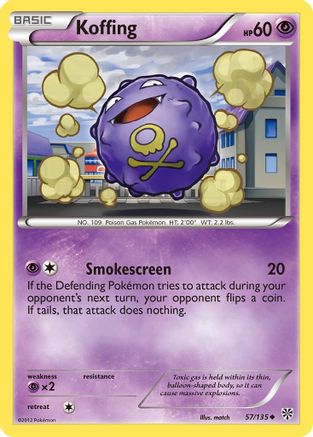 Koffing (57)  Plasma Storm - Uncommon Plasma Storm Pokemon Single  Squirtle Squad Card Shop.