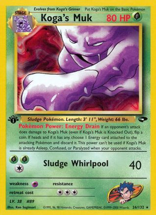 Koga's Muk 026  - 1st Edition Gym Challenge - Rare Gym Challenge Pokemon Single  Squirtle Squad Card Shop.