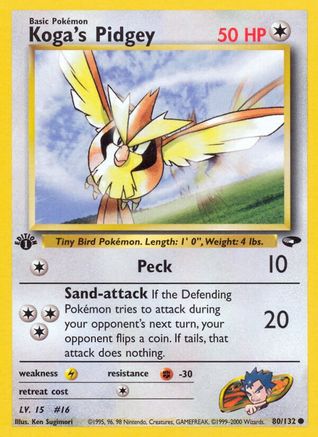 Koga's Pidgey (80) (80) 080  - 1st Edition Gym Challenge - Common Gym Challenge Pokemon Single  Squirtle Squad Card Shop.
