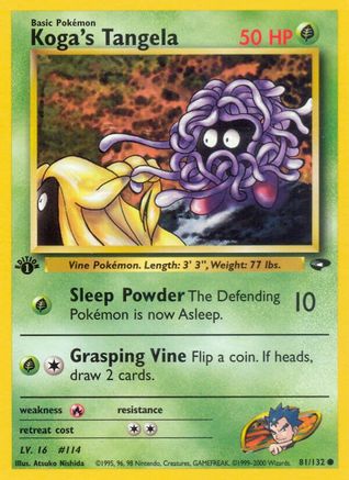 Koga's Tangela 081  - 1st Edition Gym Challenge - Common Gym Challenge Pokemon Single  Squirtle Squad Card Shop.