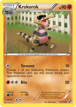 Krokorok  - Reverse Holofoil Black and White - Uncommon Black and White Pokemon Single  Squirtle Squad Card Shop.