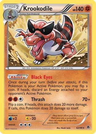 Krookodile  - Reverse Holofoil Emerging Powers - Rare Emerging Powers Pokemon Single  Squirtle Squad Card Shop.