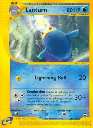 Lanturn (20)  Aquapolis - Rare Aquapolis Pokemon Single  Squirtle Squad Card Shop.