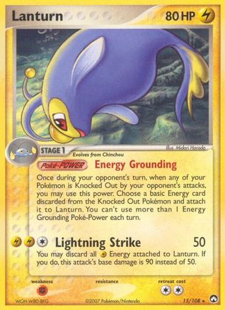 Lanturn  - Reverse Holofoil Power Keepers - Rare Power Keepers Pokemon Single  Squirtle Squad Card Shop.
