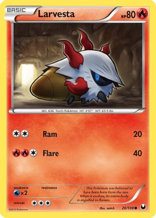 Larvesta (20)  Dark Explorers - Common Dark Explorers Pokemon Single  Squirtle Squad Card Shop.