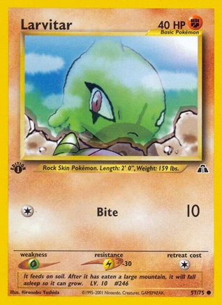 Larvitar 057  - 1st Edition Neo Discovery - Common Neo Discovery Pokemon Single  Squirtle Squad Card Shop.