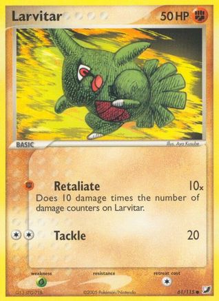 Larvitar 061  Unseen Forces - Common Unseen Forces Pokemon Single  Squirtle Squad Card Shop.