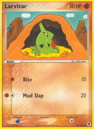 Larvitar 051  Dragon Frontiers - Common Dragon Frontiers Pokemon Single  Squirtle Squad Card Shop.