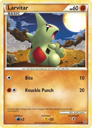 Larvitar (51)  - Reverse Holofoil Unleashed - Common Unleashed Pokemon Single  Squirtle Squad Card Shop.