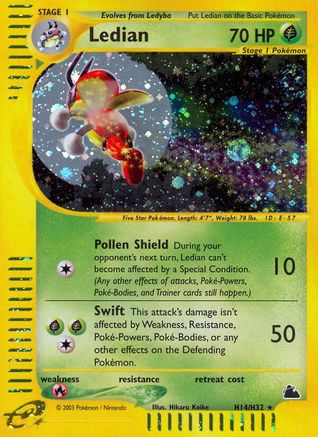 Ledian (H14)  - Holofoil Skyridge - Holo Rare Skyridge Pokemon Single  Squirtle Squad Card Shop.