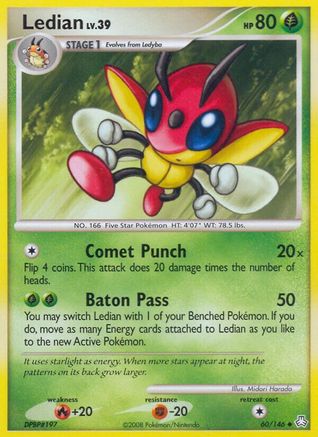 Ledian  - Reverse Holofoil Legends Awakened - Uncommon Legends Awakened Pokemon Single  Squirtle Squad Card Shop.