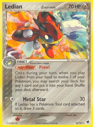 Ledian (Delta Species) 018/101  - Reverse Holofoil Dragon Frontiers - Rare Dragon Frontiers Pokemon Single  Squirtle Squad Card Shop.