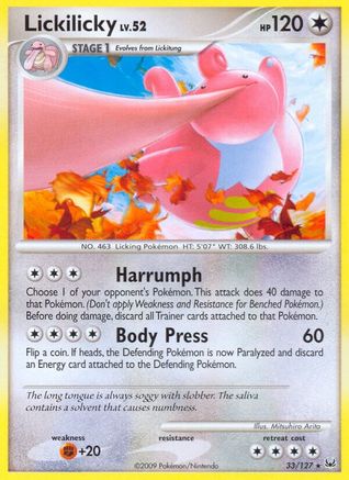 Lickilicky  Platinum - Rare Platinum Pokemon Single  Squirtle Squad Card Shop.