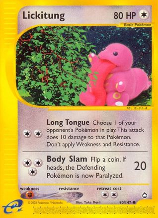 Lickitung  - Reverse Holofoil Aquapolis - Common Aquapolis Pokemon Single  Squirtle Squad Card Shop.