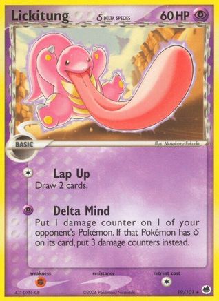 Lickitung (Delta Species) 019  - Reverse Holofoil Dragon Frontiers - Rare Dragon Frontiers Pokemon Single  Squirtle Squad Card Shop.