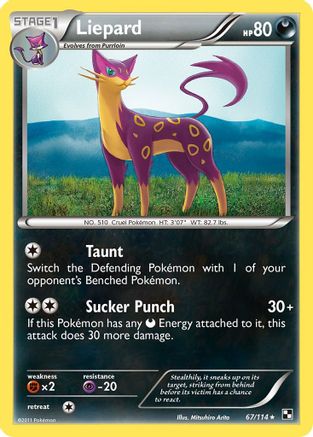 Liepard  Black and White - Rare Black and White Pokemon Single  Squirtle Squad Card Shop.
