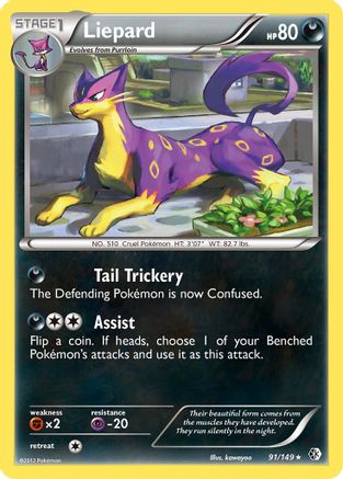 Liepard  - Reverse Holofoil Boundaries Crossed - Holo Rare Boundaries Crossed Pokemon Single  Squirtle Squad Card Shop.