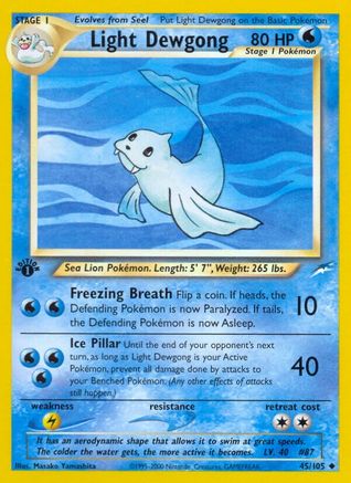Light Dewgong 045  - 1st Edition Neo Destiny - Uncommon Neo Destiny Pokemon Single  Squirtle Squad Card Shop.