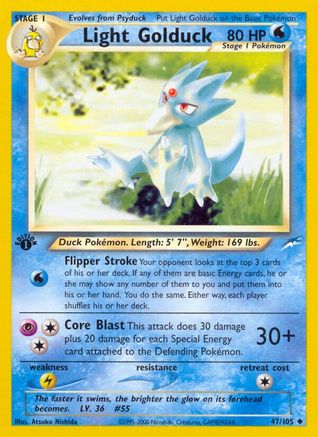 Light Golduck 047  - 1st Edition Neo Destiny - Uncommon Neo Destiny Pokemon Single  Squirtle Squad Card Shop.