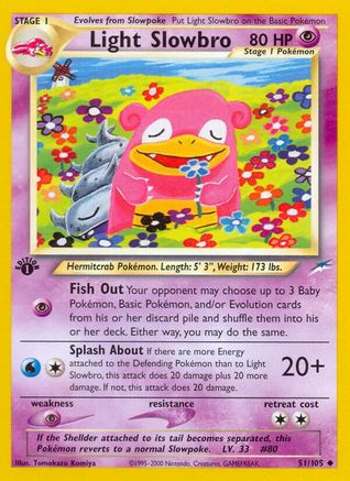 Light Slowbro 051  - 1st Edition Neo Destiny - Uncommon Neo Destiny Pokemon Single  Squirtle Squad Card Shop.