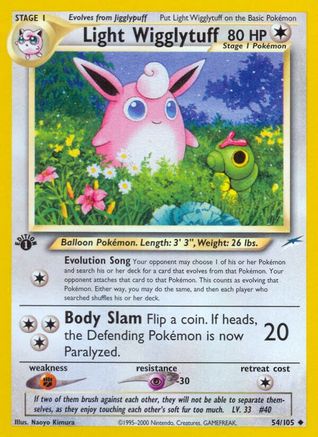 Light Wigglytuff 054  - 1st Edition Neo Destiny - Uncommon Neo Destiny Pokemon Single  Squirtle Squad Card Shop.